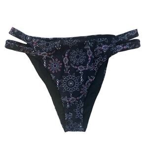 Tamy Brooks Swimsuit Bottom Bikini Bottom Size S Black Geo Pattern